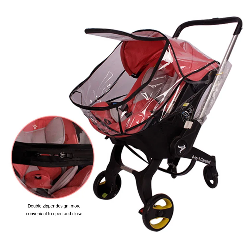 Capa De Chuva Para 4 Em 1 Carrinho De Carseat Acessórios Trolley Customized Double Zipper Air Vent Well Compatível Pushchair Similar