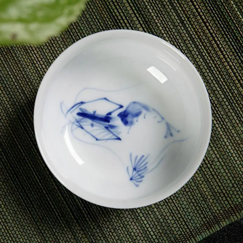 Jingdezhen The Blue and White Porcelain Cup  Hand-painted  Tea Cup Set Teacup Wholesale Tea Set with Modern