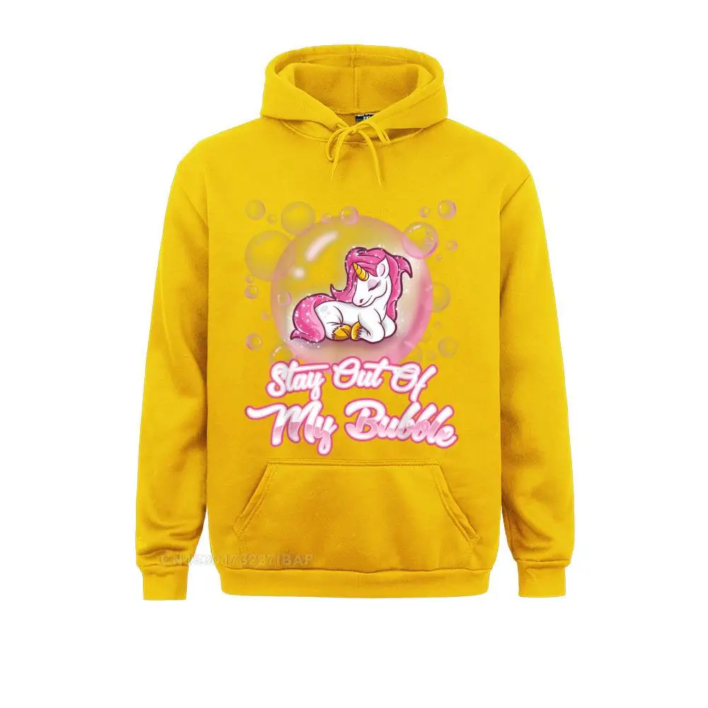 Stay Out Of My Bubble Cute Introvert Unicorn Rainbow Bubbles Hoodies Hip Hop Customized Youth Sweatshirts Youthful Hoods