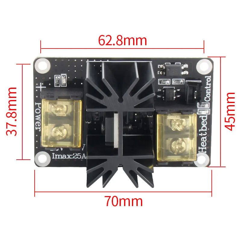 Heated Bed Power Expansion Module 25A Hot bed Module High Power Module MOS Tube For Anet A8 A6 A2 / Ramps 1.4 / Lerdge