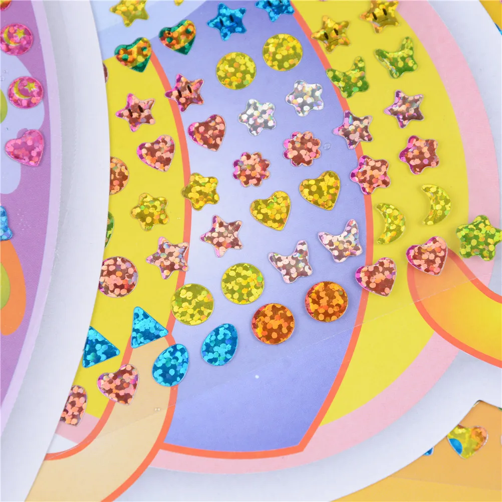 Wonderful Children Boy Girl Stickers Earring Cartoon Reward Crystal Stickers Ear Reward Stick Kindergarten Face Stickers 1Sheet