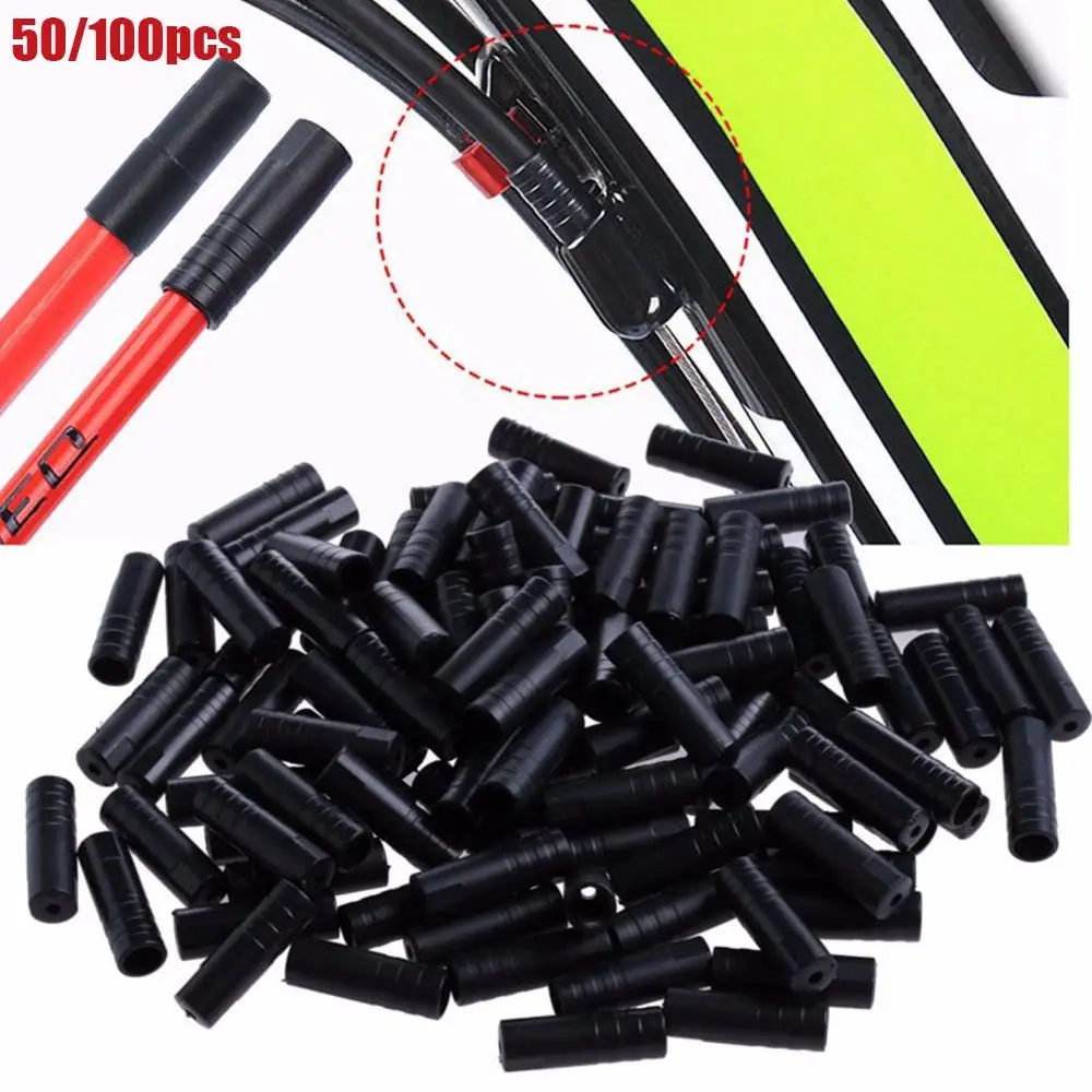 50/100pcs 4/5mm Line Pipe Tool Plastic Shift/Brake Cap Caps Tips Crimps Bicycle Brake Gear Outer Cable Cover