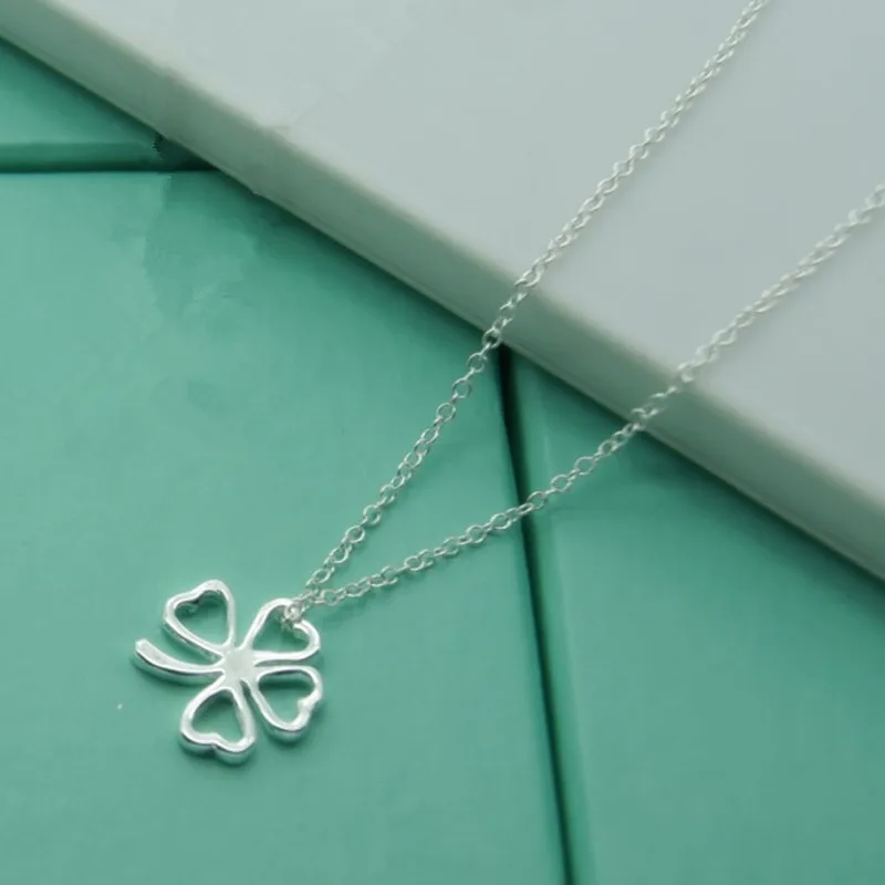 925 Sterling Silver Four Leaves Clover Pendant Necklaces For Mother Woman Jewelry Gift