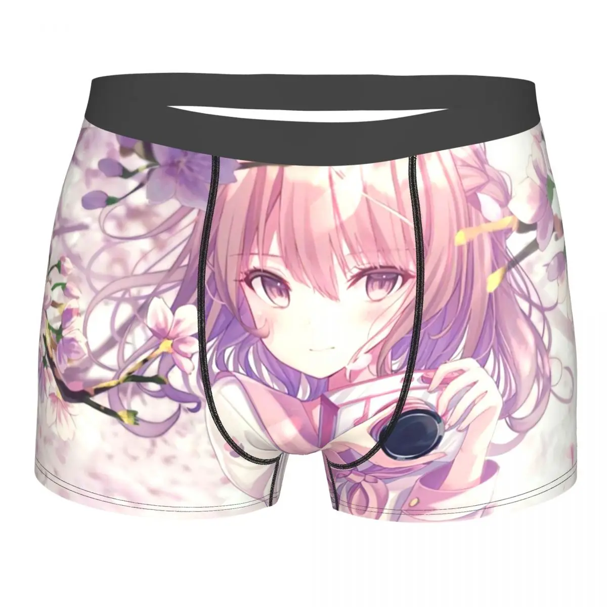 Anime Girl,Sakura, Photography And Kawai Underpants Breathbale Panties Male Underwear Print Shorts Boxer Briefs