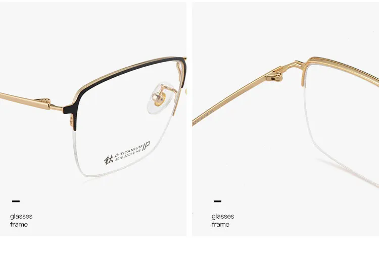 Beta Titan Rahmen Brille Halb Rand Brillen Männer Stil Rechteck Brillen Myopie Brillen Neue Ankunft – Detail 2