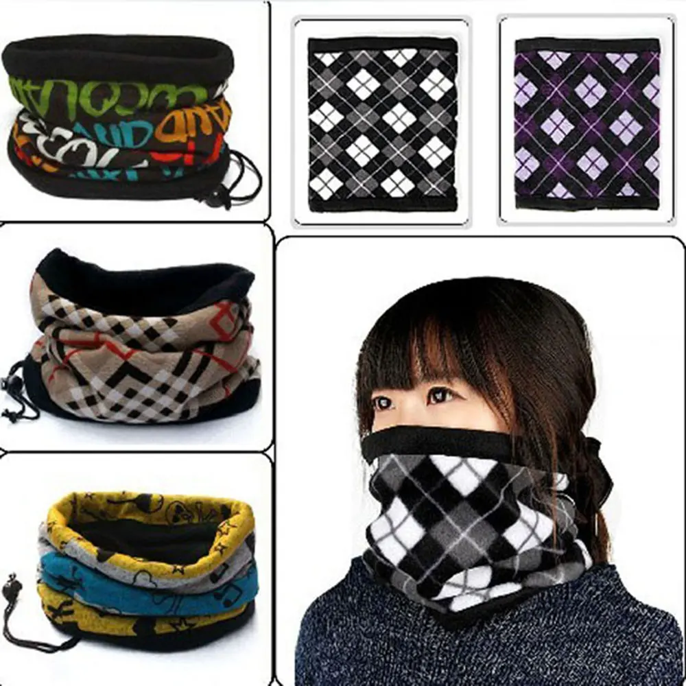 

Men Women Winter Keep Warm Fleece Bandana Scarf Dual-use Magic Tube HeadScarf Cycling Outdoor Sport Headwear Christmas Gift