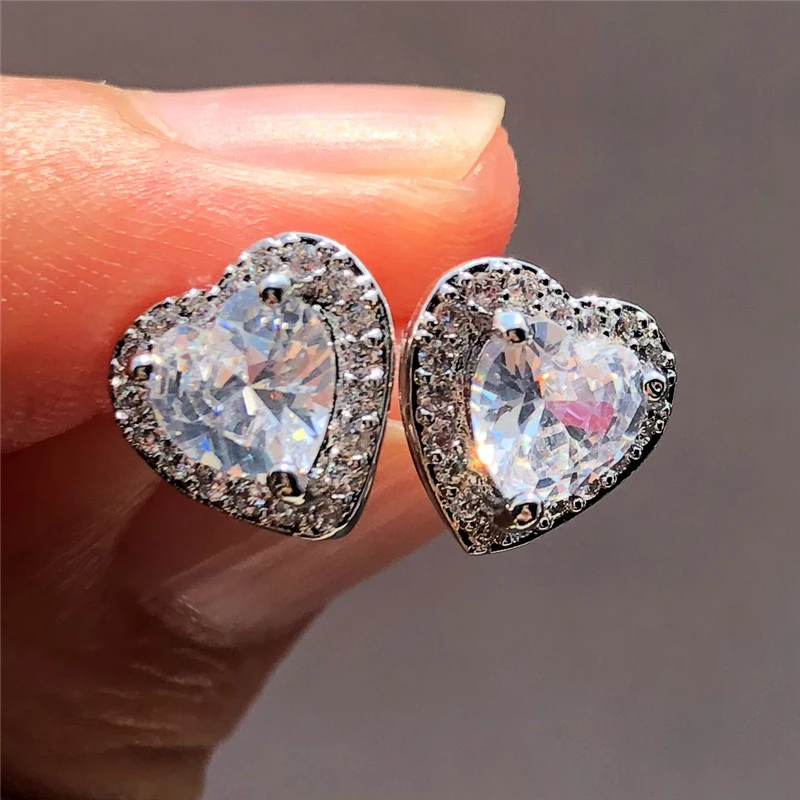 Huitan Fashion Simple Heart Design Kolczyki damskie Dostępne w 7 kolorach Odpowiednie na każdą okazję Kolczyki na wesele i codzienne noszenie — zdjęcie 3