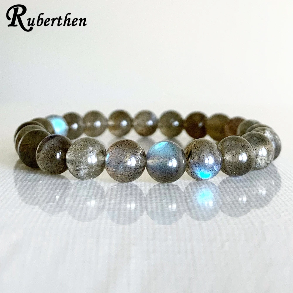 Ruberthen AAA Grade 8 MM Labradorite Bracelet Natural Gemstone Energy Power Bracelet High Quality Handmade Mala Beads Bracelet