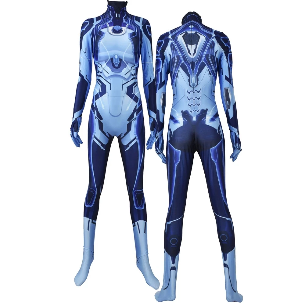 Disfraz de Halo Cortana para Cosplay, traje Zentai, monos femeninos para niñas y mujeres, monos de Halloween para niños y adultos
