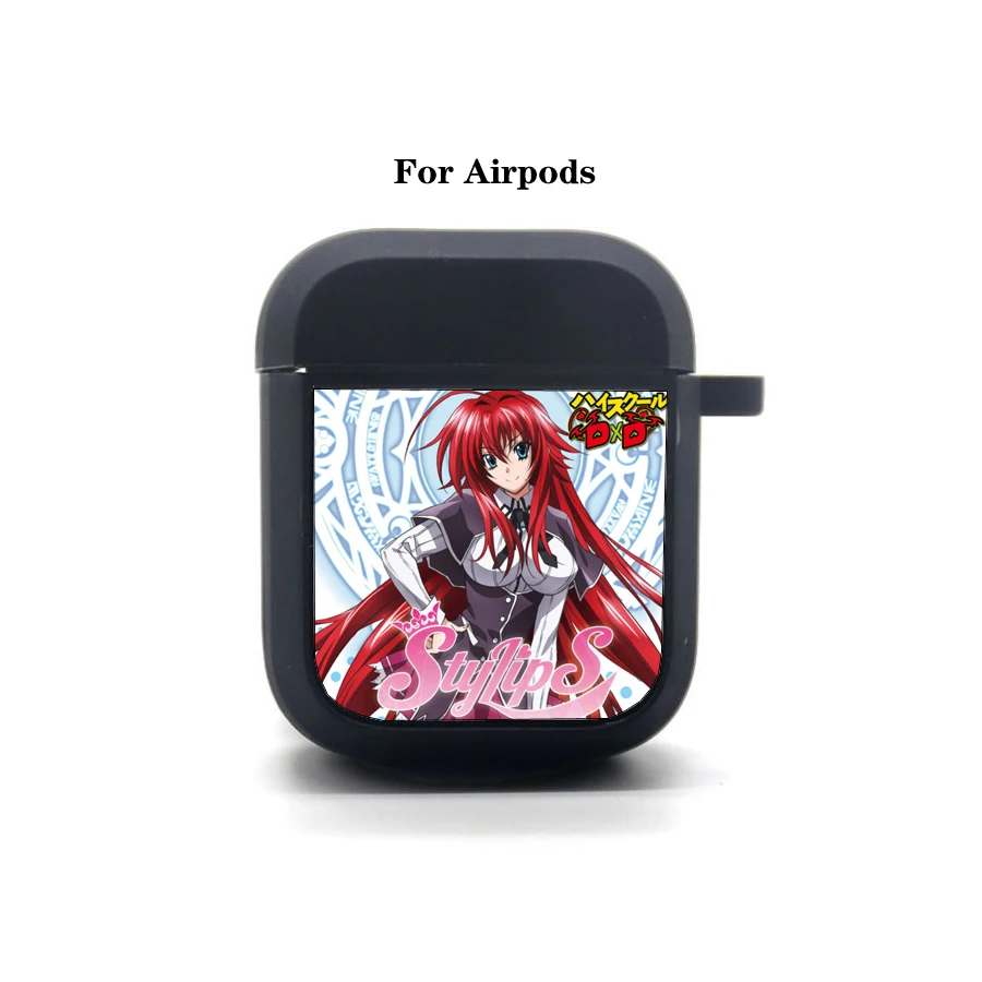 Anime High School DxD AirPods case Cover Apple AirPods Earphone bag Soft Silicone Bluetooth Protective Earphone Case