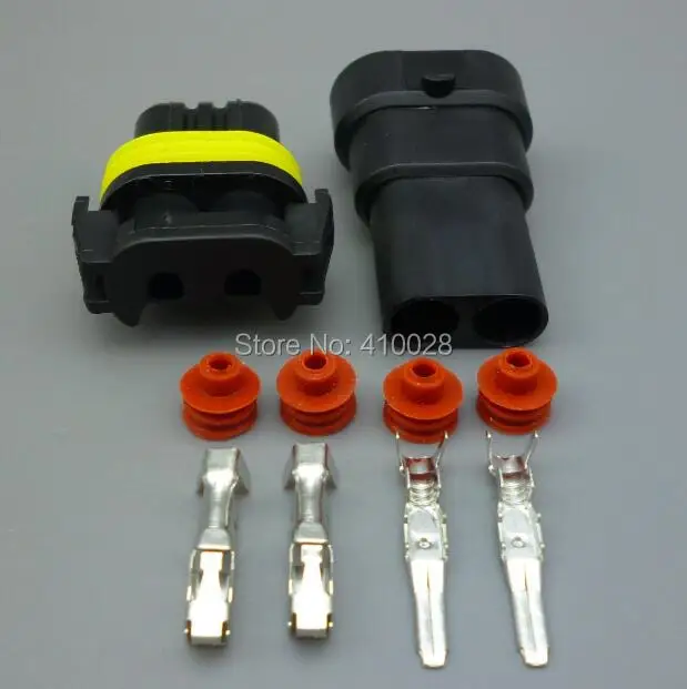 worldgolden  100SETS 2Pin HID HB3 9005 car connector,Auto head lamp plug,Car Waterproof Electrical connector kit for car boat