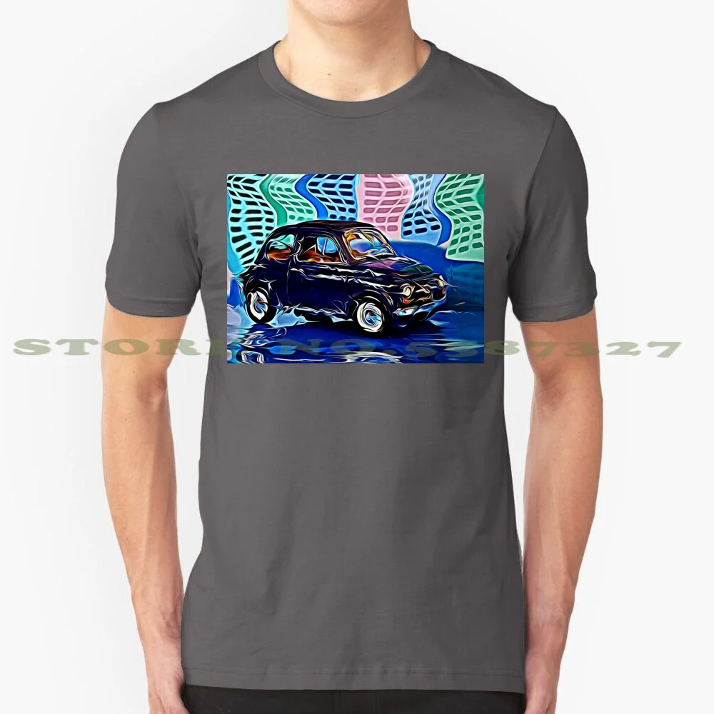 Bella Maccina-Fiat 500 100% Cotton T-Shirt 500 Fiat Small Car Italy Knutschkugel Turin