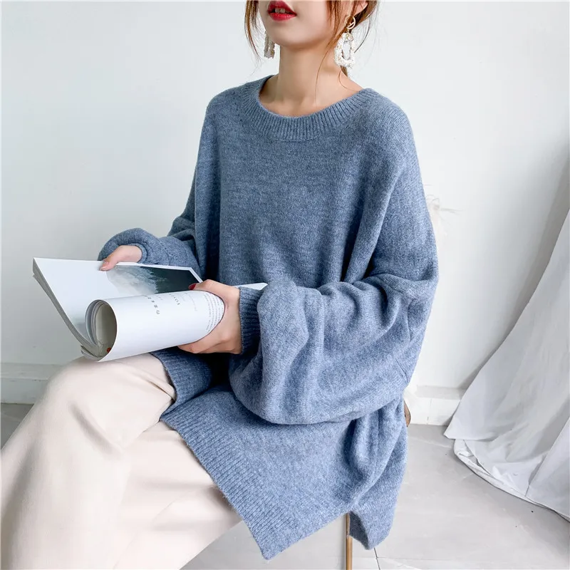 

[ZAYAU]Lantern Sleeve Soft Waxy Knitted women's Sweater Early Autumn New Loose Dress, Foreign Style, Versatile Students2021