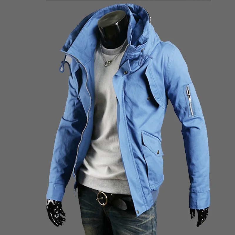 Men\'s Casual Hooded Jacket, Youth Jacket, Korean Version of the Spring and Autumn, All-Match Jacket, New, 2021