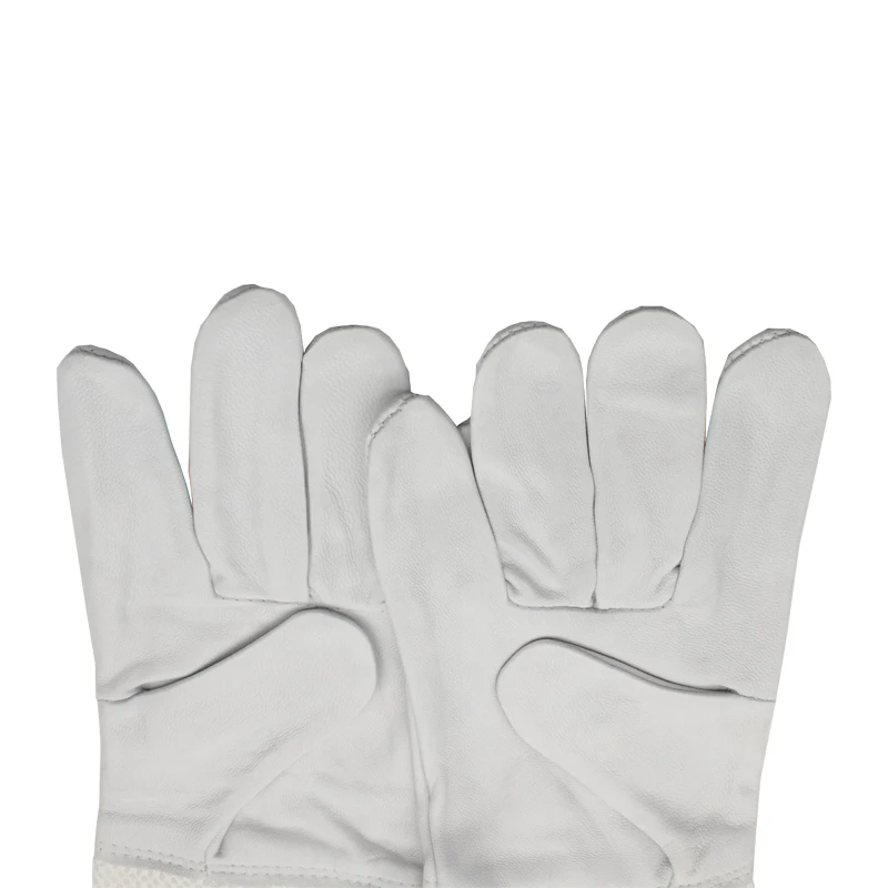 Guantes antiabejas de apicultor, mangas protectoras de apicultura, piel de oveja y lona ventilados para herramientas de apicultura, guantes de