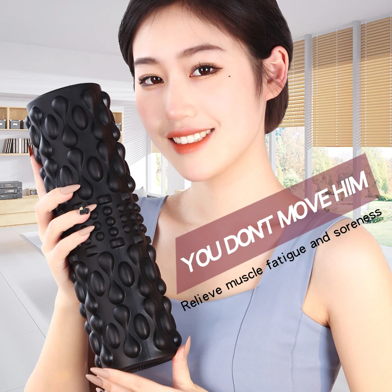 Vibrating Roller 5 Speeds Yoga Massage Muscle Roller Post-Workout Pain Relief Electric Massanger Deep Muscle Relaxation Tool