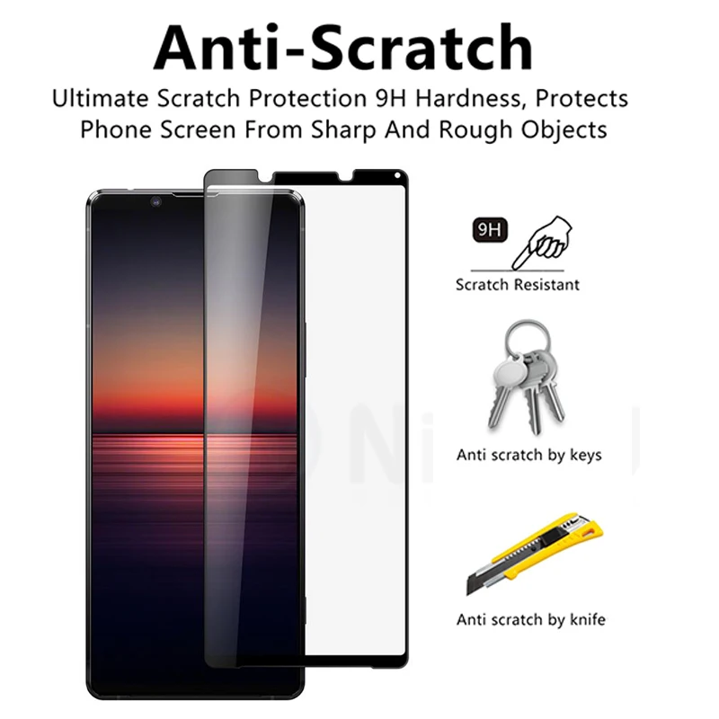 For Sony Xperia 1 II 10 II Full Cover Tempered Glass On For Sony Xperia 10 Plus 10 8 5 1 L3 L4 Full Glued Protective Glass Case