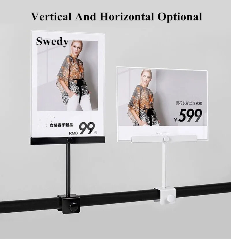 A5 Adjustable Poster Holder Stand Advertising Business Menu Sign Holder Clip Frame Clothing Shelf Promotion Display Stand Board