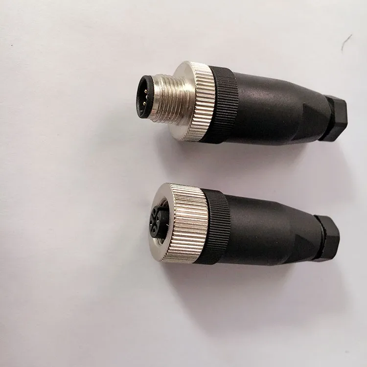 M12 aviation plug 4-core 5-core 8-core female sensor connector straight head male elbow optional abd code