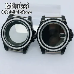 Miuksi 40mm black PVD case sapphire glass black white chapter ring fit NH35 NH36 ETA2824 Seagull ST2130 PT5000 movement