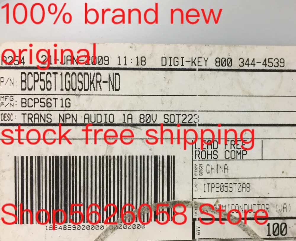 

BCP56T1G SOT-223 100% new original freeshipping 50PCS-3000PCS/LOT STOCK