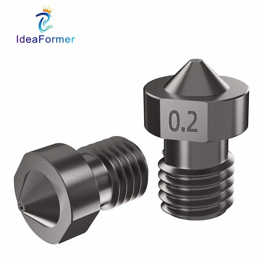 Buse d'imprimante 3D V6 en acier trempé, Filament M6 0.2/0.4/0.6/0.8/1mm 1.75mm pour extrudeuse Ender 3 Hotend Titan Prusa i3 MK3