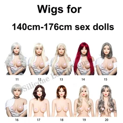 Beautiful Hair and Wigs for Real Silicone Sex Dolls with various height body use various type Wig