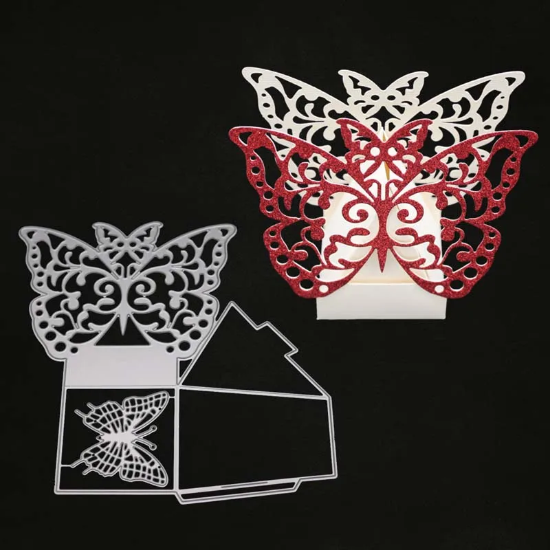 

YINISE Metal Cutting Dies For Scrapbooking Stencils Butterfly Box Bag DIY Paper Album Cards Making Embossing Folder Die Cuts CUT