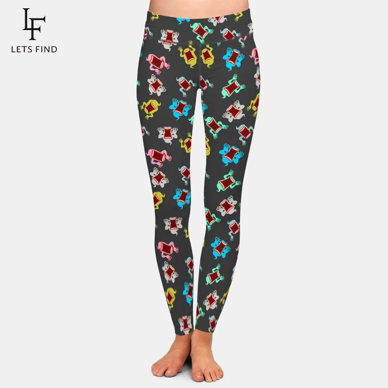 LETSFIND Legging Wanita Gambar Hantu Halloween Misterius 3D Lucu Fashion Legging Peregangan Kebugaran Pinggang Tinggi