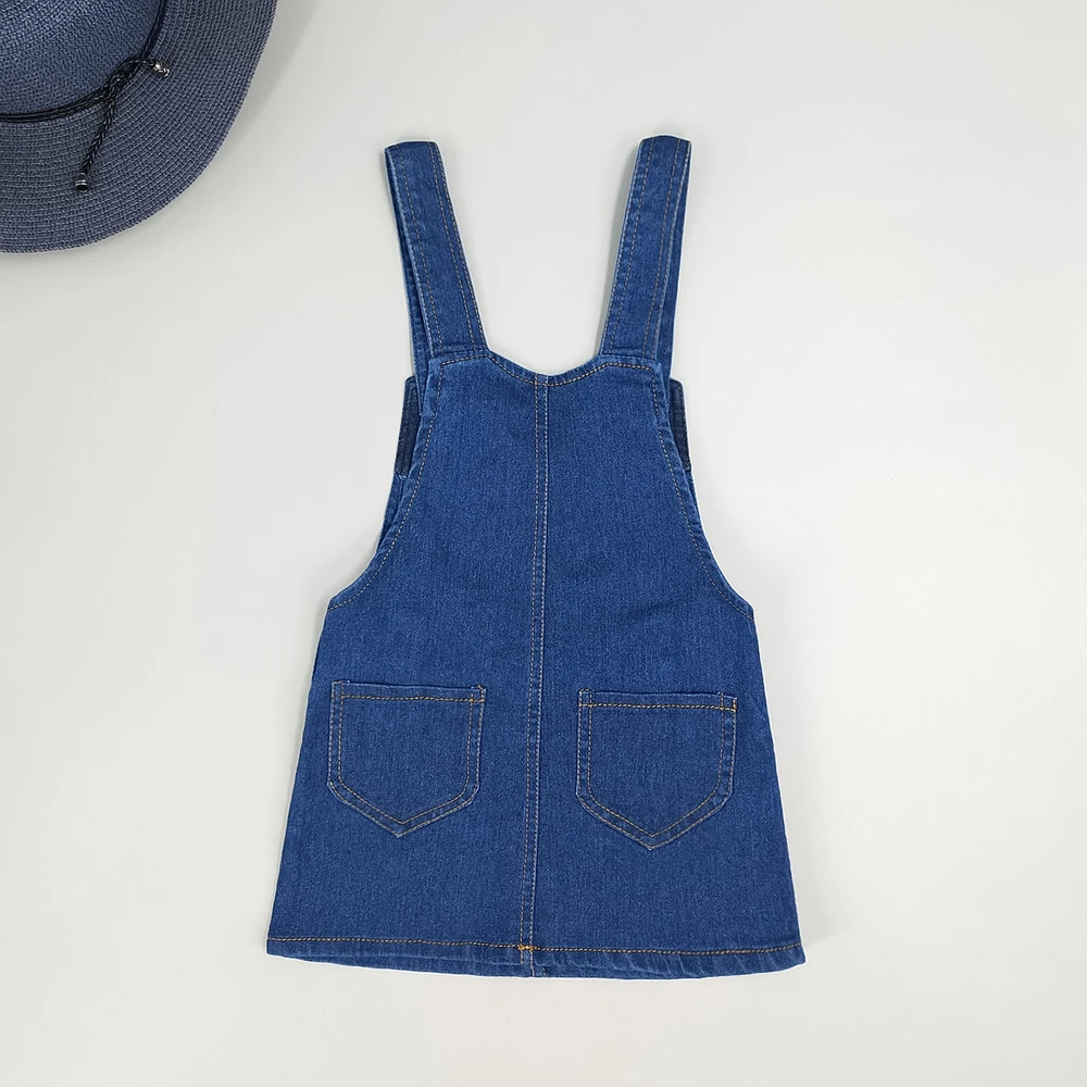 1-3T Baby Sundress Girls Suspender Dress Summer Dress Overalls Kids Denim Jeans Flowers Outfits Toddler Clothing Bebe Outwear