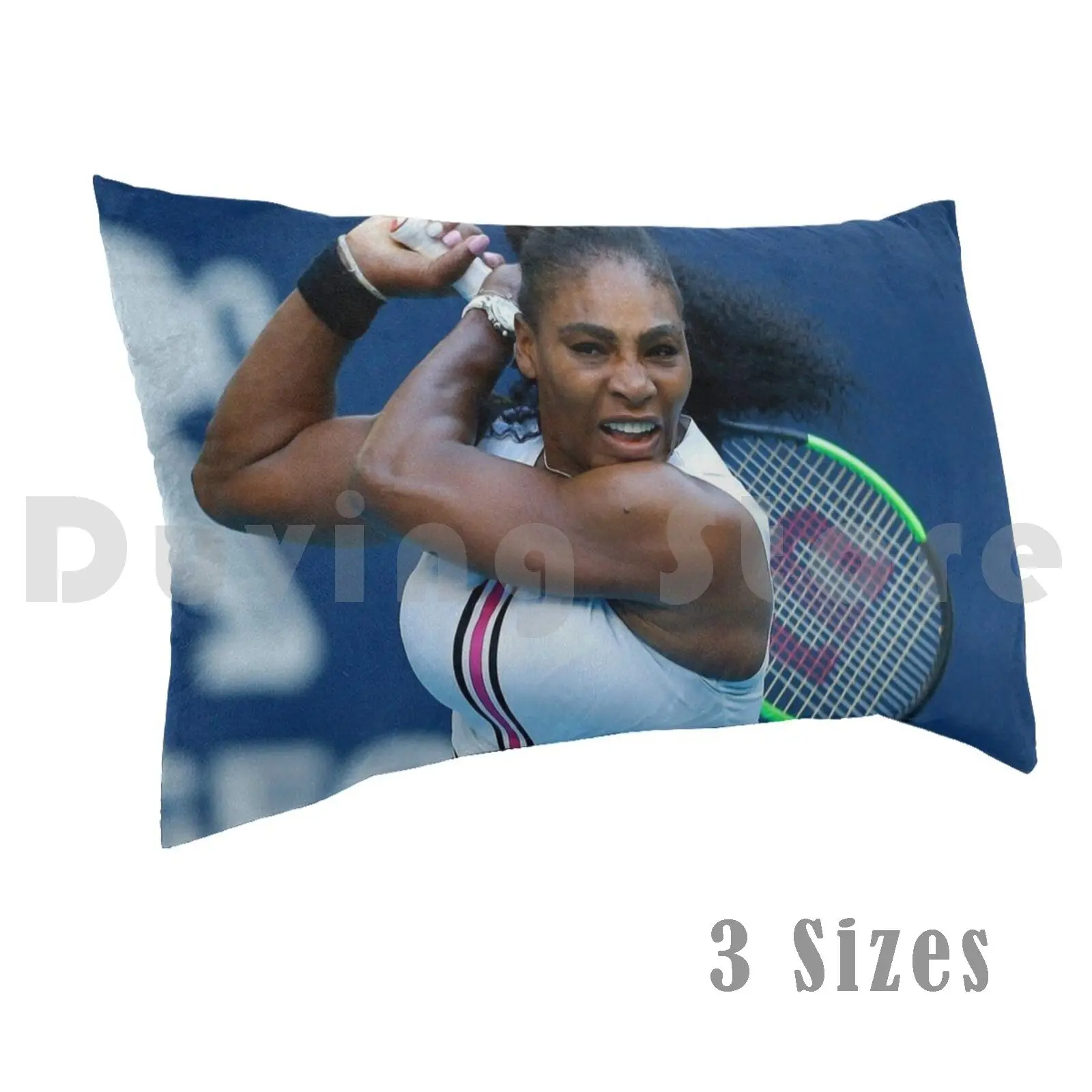 Serena Williams Playing Tennis Pillow Case Printed 50x75 Sports Sport Legends Legendary Athlete Hero Serena