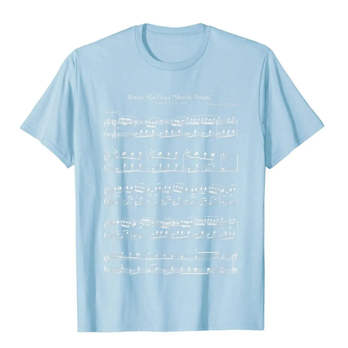 Mozart Music Notes Score Rondo Alla Turca Funny T-Shirt Cosie Cotton Mens Tees Fashionable Cheap Harajuku T Shirts