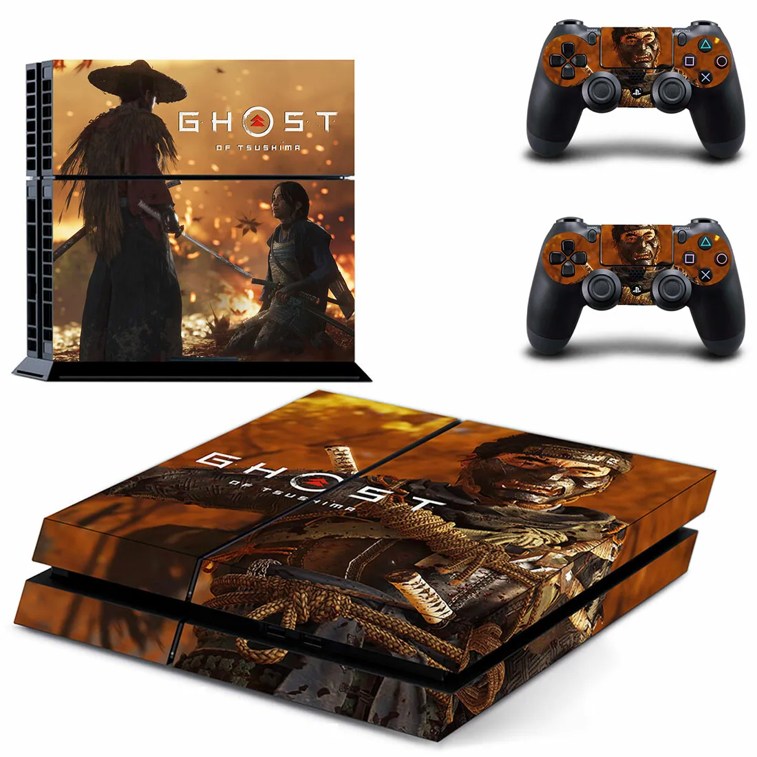 Ghost Of Tsushima PS4สติกเกอร์ Play Station 4สติกเกอร์ผิวสำหรับ PlayStation 4 PS4คอนโซลและคอนโทรลเลอร์สกินไวนิล