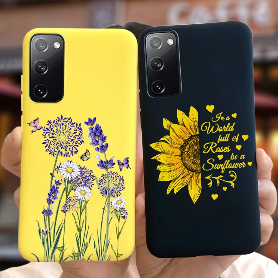Voor Samsung Galaxy S20 Fe Case S20 Lite Fan Editie Zachte Siliconen Cartoon Bloem Cover Telefoon Case Voor Samsung S20 fe S20Fe Tassen