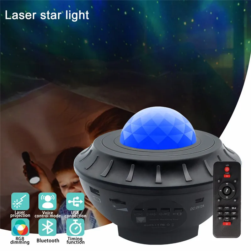 Hot Sale USB LED Galaxy Bluetooth Music Starlight Projector Starry Night Lamp Star Sky Projection Light Night Lamp