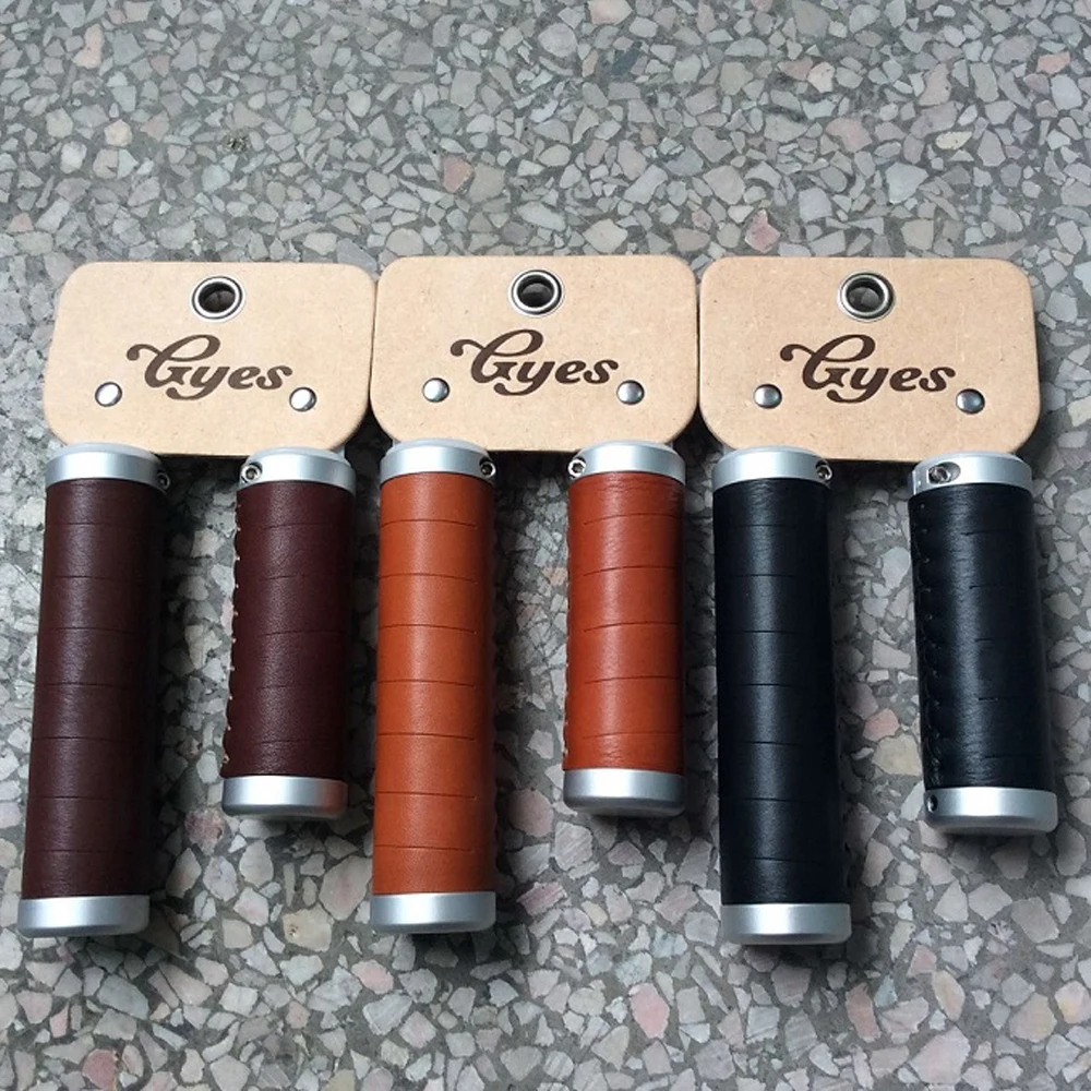 2022 GYES Genuine Cow Leather Grip/Classic Bike Leather Grip /Classic Bike Handlebar Grips Really Leather Bike Grips