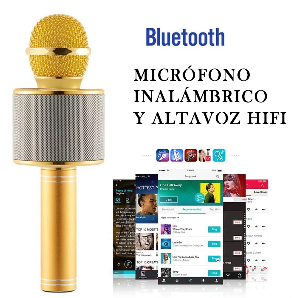 Handheld wireless microphone Bluetooth WS-858 for Karaoke USB player KTV Speaker record smart music