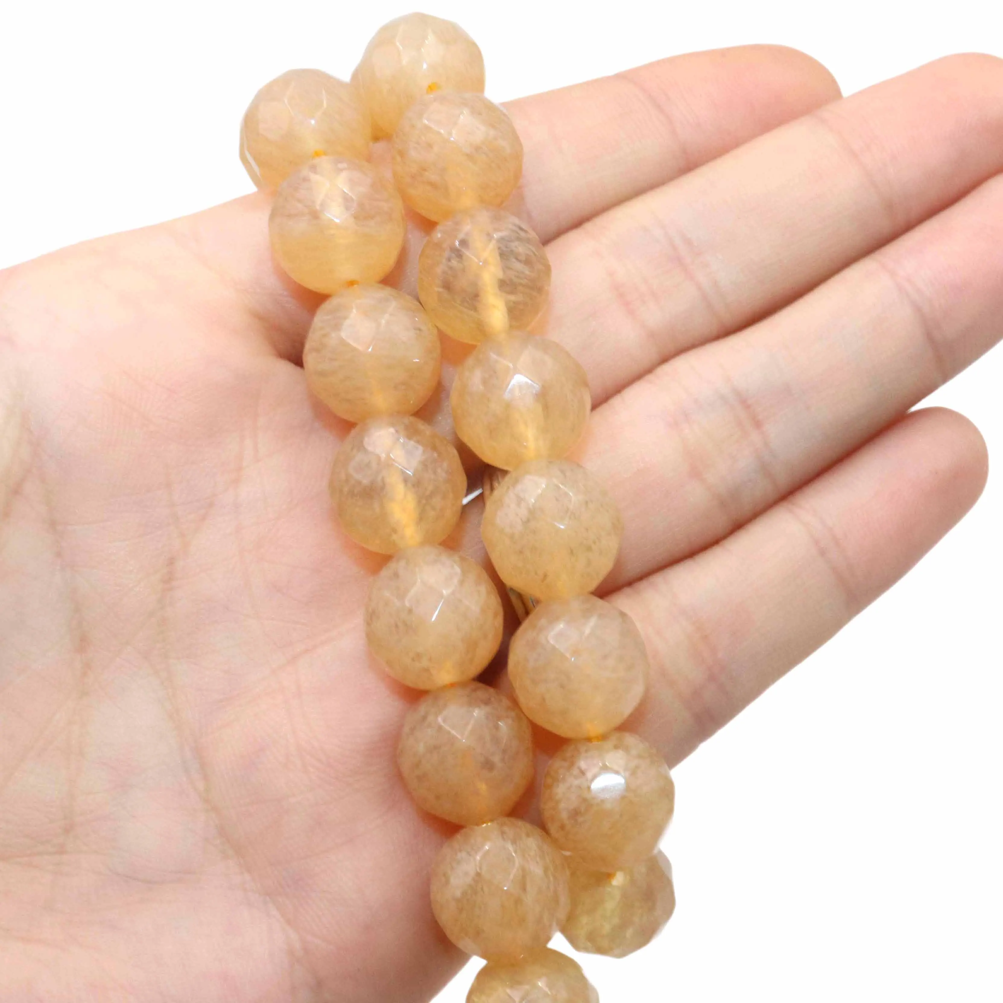 Cuentas espaciadoras de cuarzo de citrinas amarillas facetadas de piedra Natural para la fabricación de joyas, accesorios de collar de pulsera DIY,