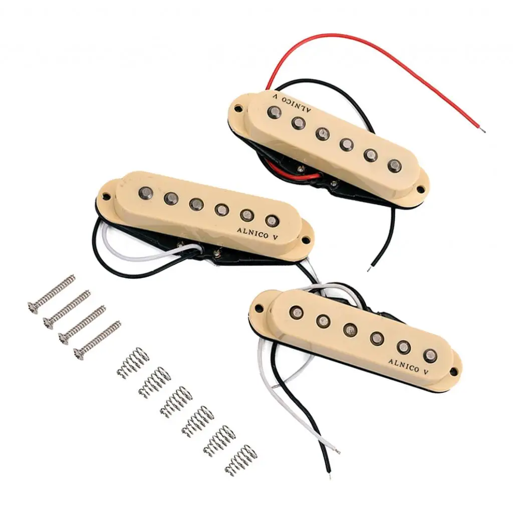 Alnico V Guitar Pickup Single Coil Humbucker Pickups Neck Middle Bridge Set for ST Beige