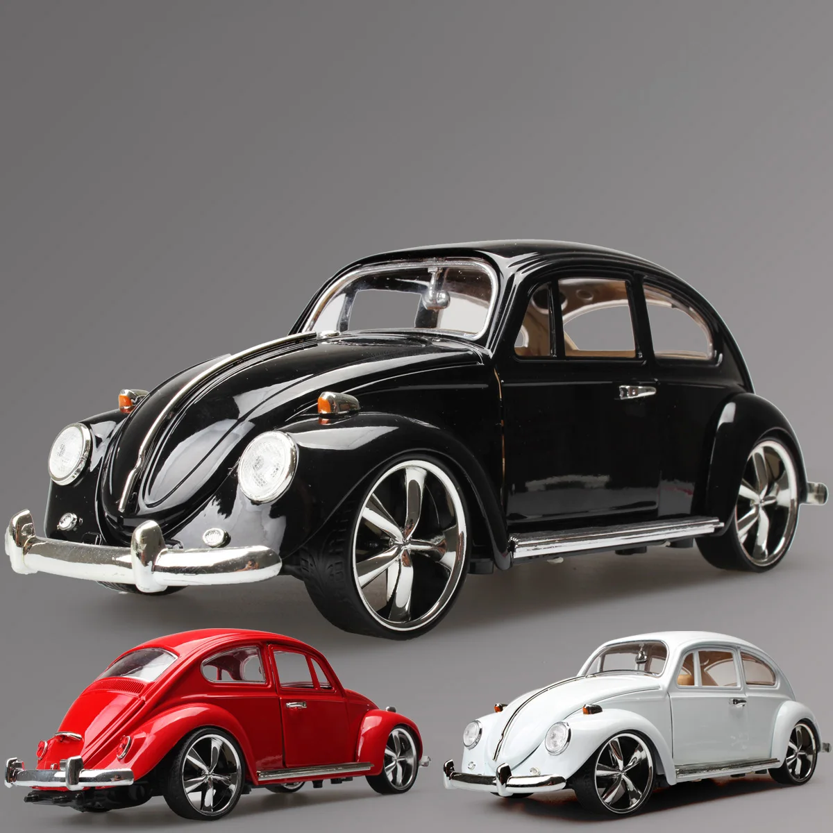 1:18 Classic Car Beetle Black Car Alloy Car Model Simulation Car Decoration Collection Gift Toy Die Casting Model Birthday gift