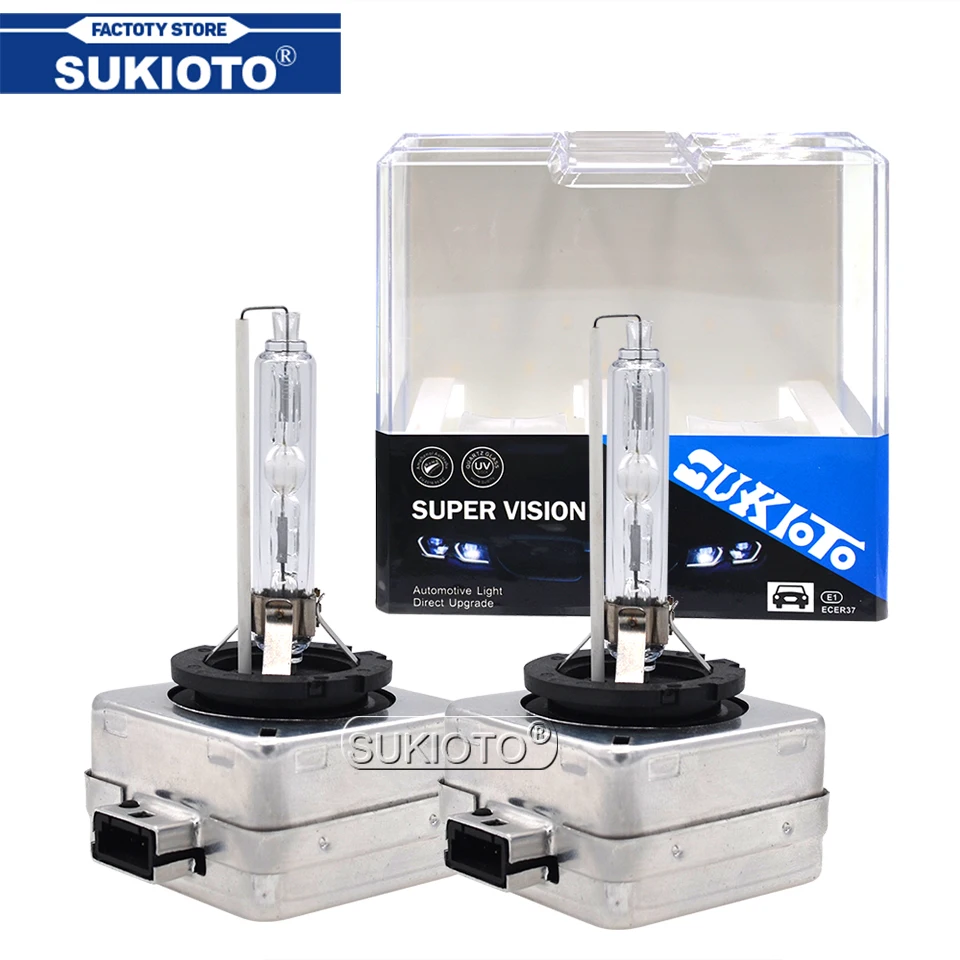

SUKIOTO 2PCS Super Vision 35W 55W D1S D2S D2R D3S D4S D4R Xenon HID Bulbs 6000K 4300K 5000K 8000K 10000K Car Headlight Lamps