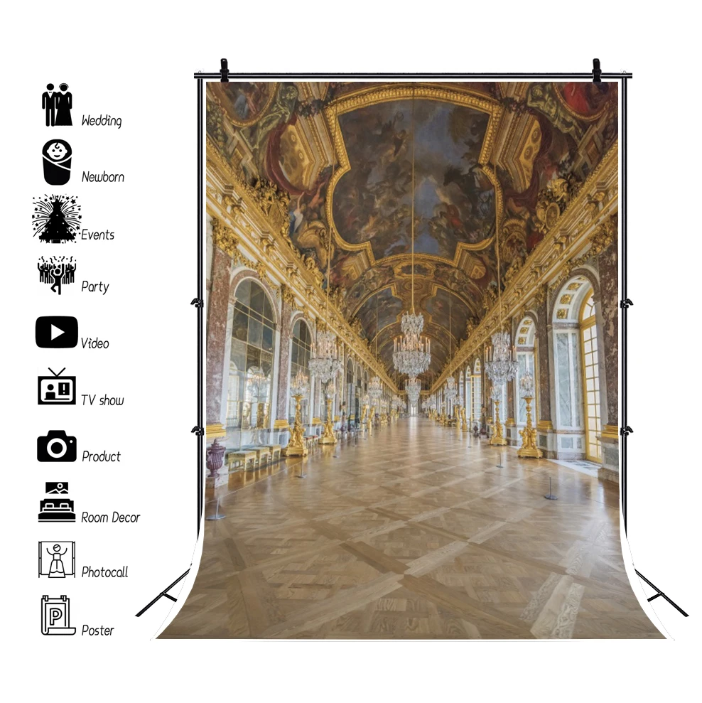 Laeacco Versailles Palace Château de Versailles France Famous Of Interest Photo Backgrounds Photocall Photography Backdrop