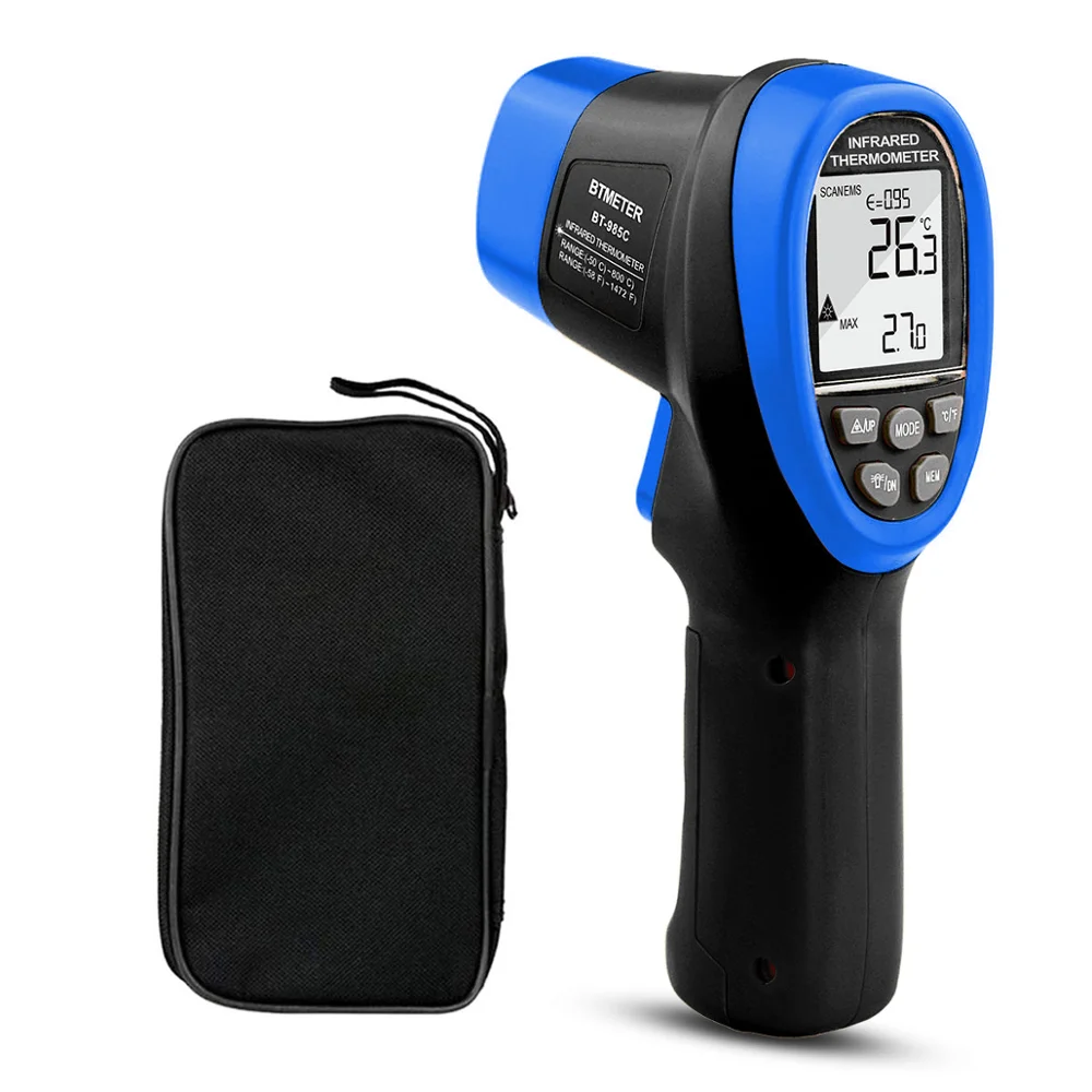 BTMETER BT-985C Infrared Thermometer Gun Non Contact 16:1 IR Laser Temperature Gun Digital Instant Read for Kitchen