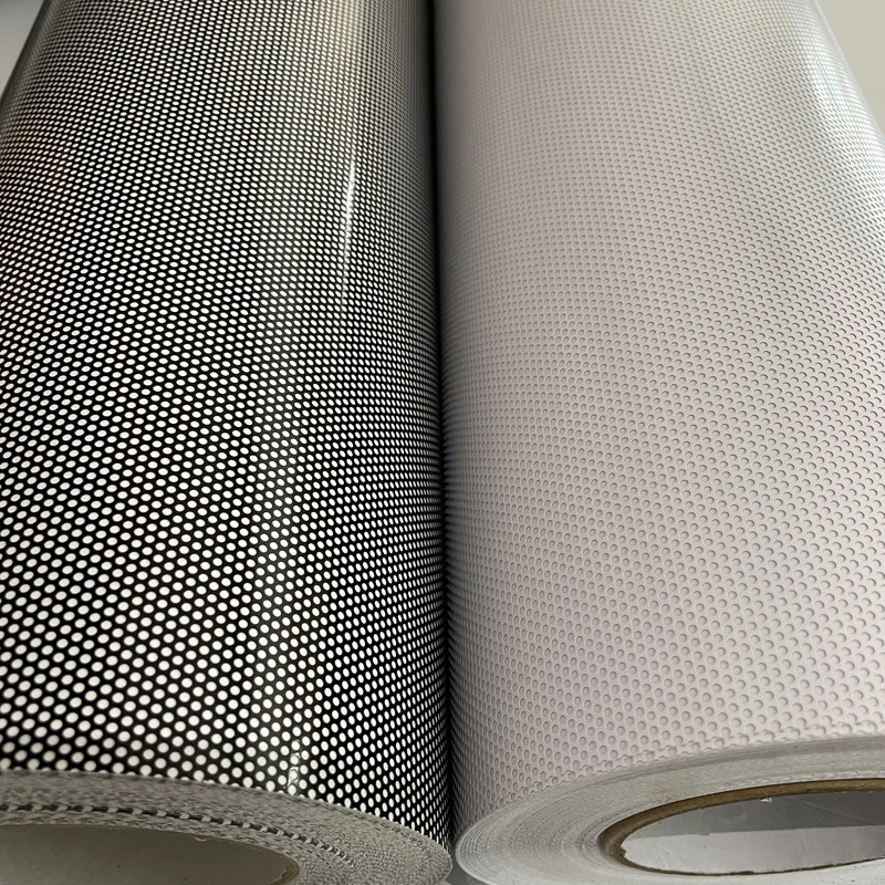 

Самоклеящаяся перфорированная пленка для фар, самоклеящаяся пленка черного и белого цвета в рулоне, для самостоятельной сборки, наклейки для окон