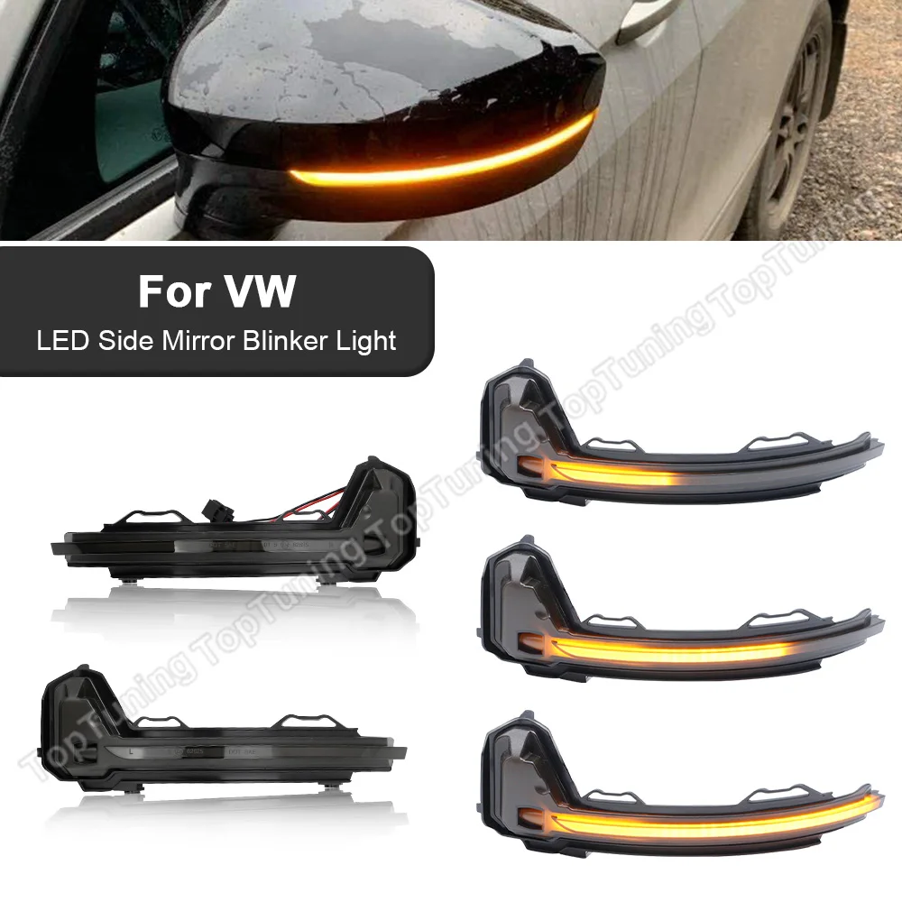 

1Pair For VW Tiguan 2016 2017 2018 2019 2020 2021 LED Dynamic Side Mirror Indicator Light Flowing Turn Signal Light Blinker