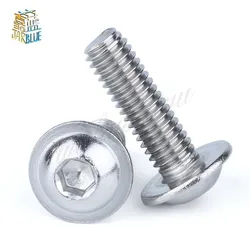 M3 M4 M5 M6 M8 M10 304 Stainless Steel Half Round button Flange Head with Washer Inner Hex Socket allen Screws Bolt