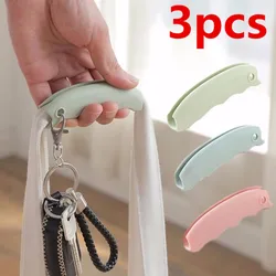 Portátil Silicone Holding Dish para Shopping Bag, confortável saco de compras, proteger as mãos, Trip Holder, mercearia, alça transportadora, clipes, 3pcs