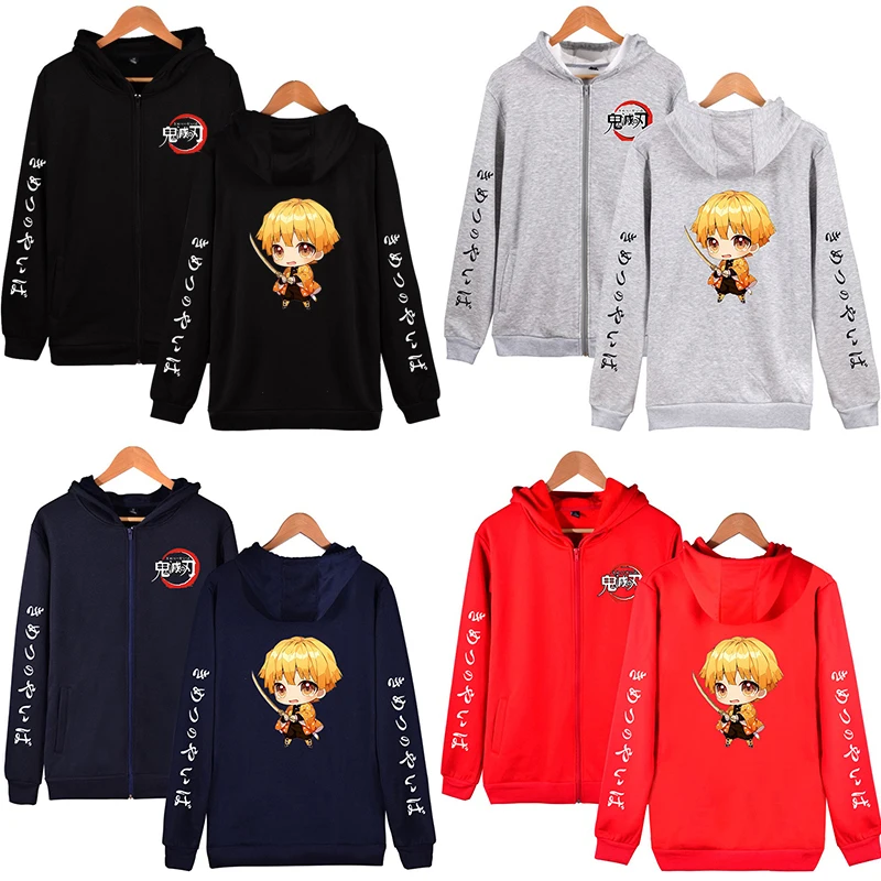 

Japanese Anime Hoodie Hoody Demon Slayer Costume Cool Men Women Zipper Hoodies Jackets Sport Long Sleeve Hooded Sweatshirts Tops