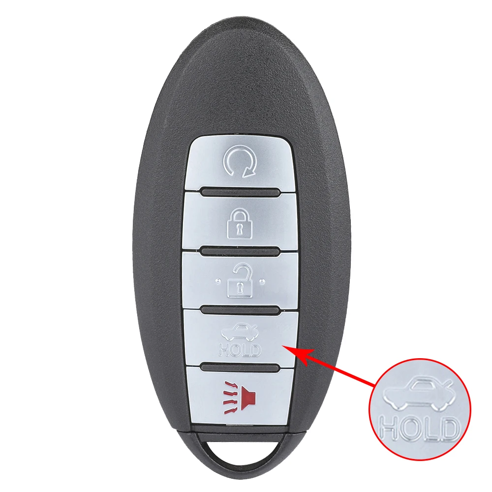 Keyecu S180144008 Smart Remote Car Key 5 Buttons 433.92Mhz for Nissan Murano 2013-2014 Pathfinder 2013-2016 KR5S180144014