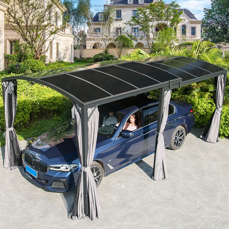 2.9x5.45meter Moveable garage Outdoorawning sliding rainproof shed aluminum PC board Car shadeport Carport for car rain shelter